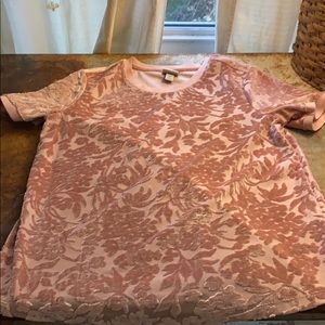 Pink velour t shirt